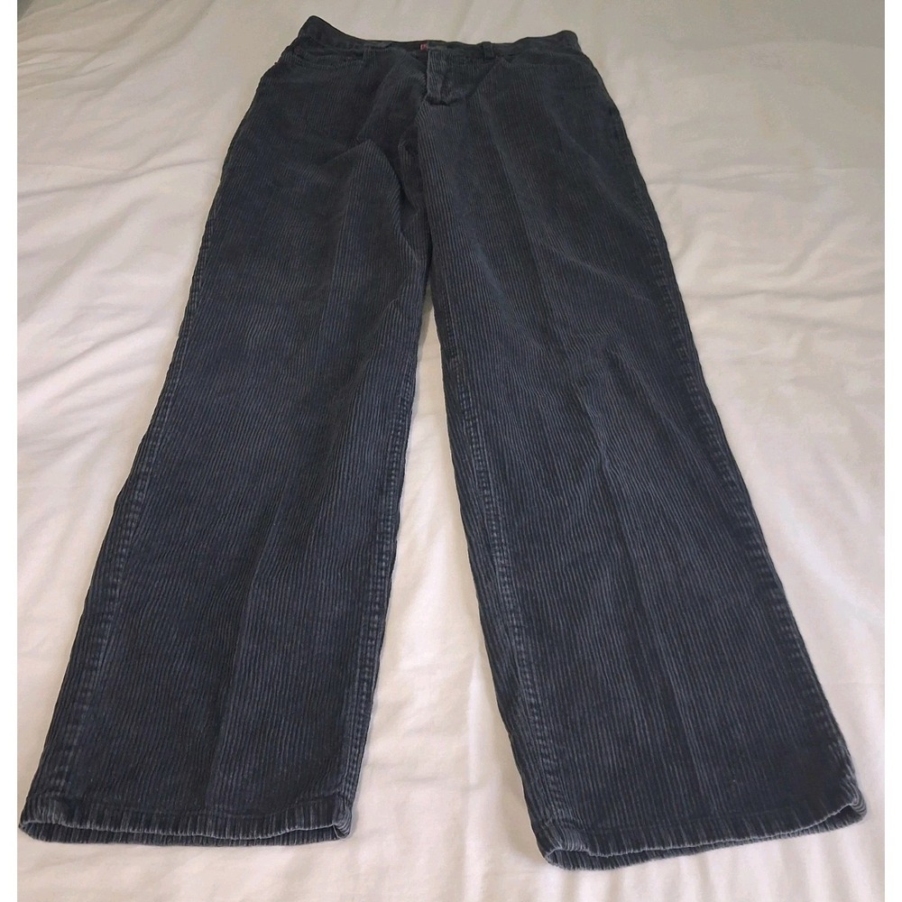 Joujou Womens  Sz 9/10 Vintage Gray Corduroy Pant Straight Leg High Rise 80s 90s